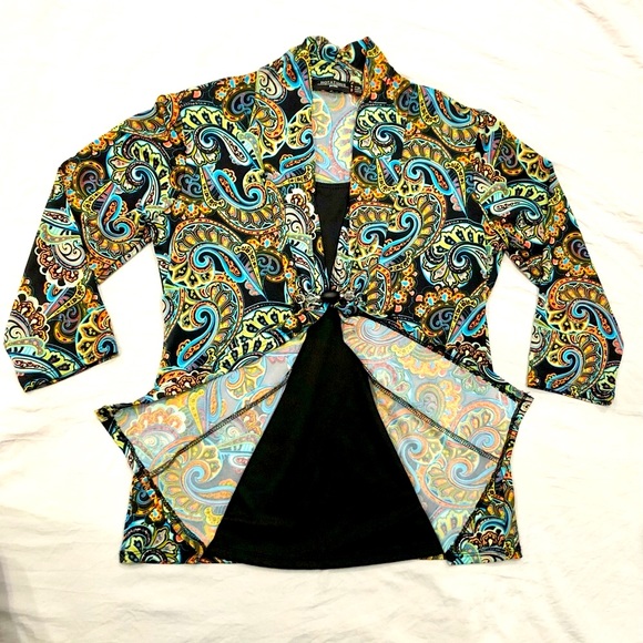 NOTATIONS Women’s colorful paisley blouse 3/4 sleeves sizePM NWOT - Picture 6 of 10